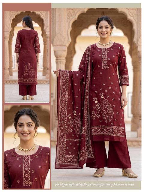 Desi kudi 3pcs print cotton kurti wholesale surat